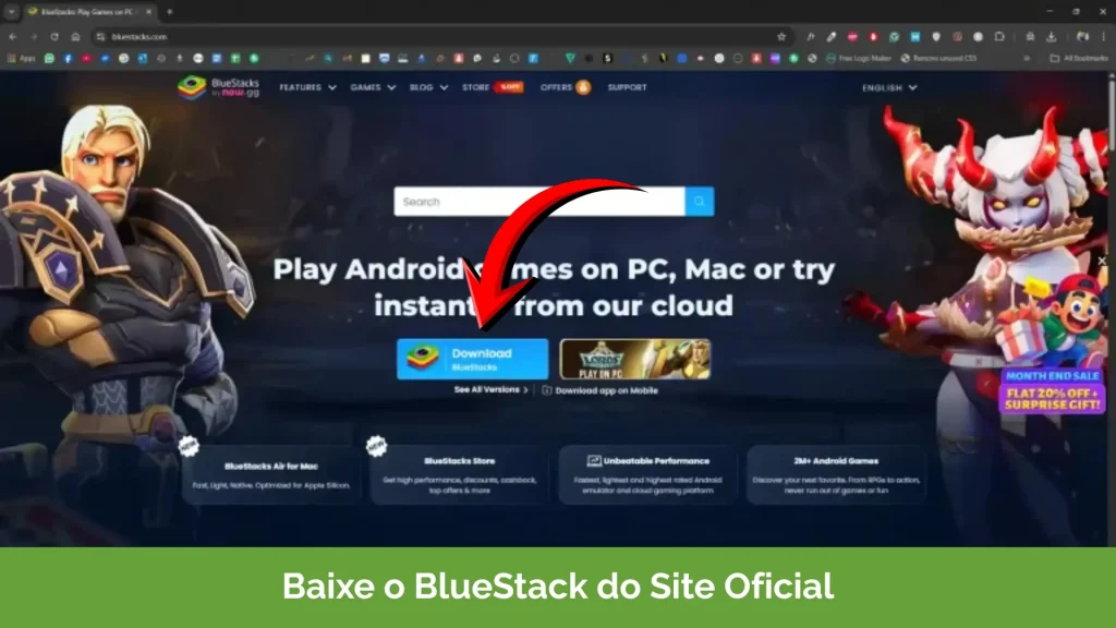Baixe o BlueStack do Site Oficial
