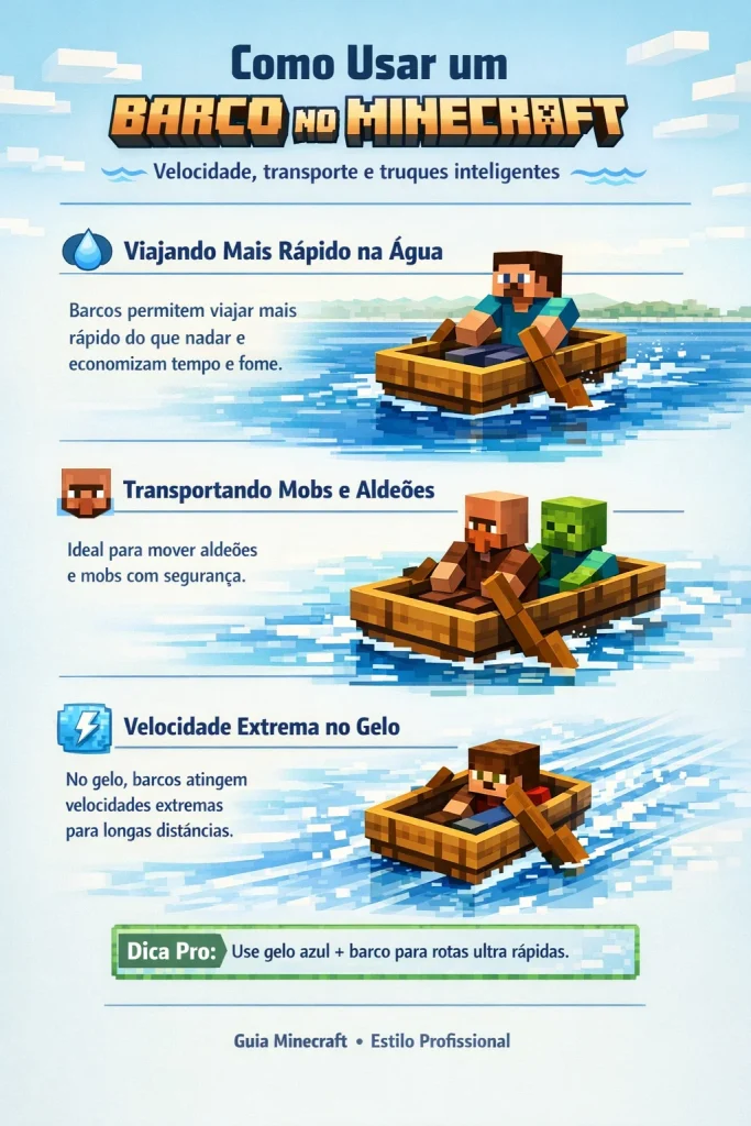 Como Usar um Barco no Minecraft